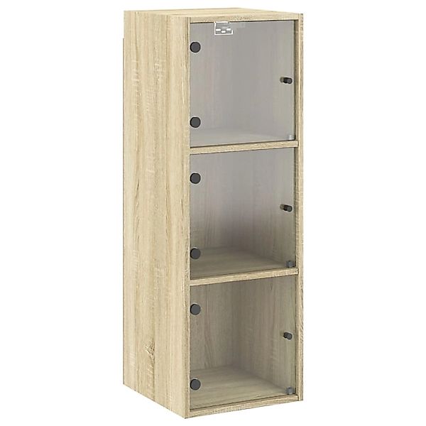 vidaXL Wandschrank mit Glastüren Sonoma-Eiche 35x37x100 cm günstig online kaufen