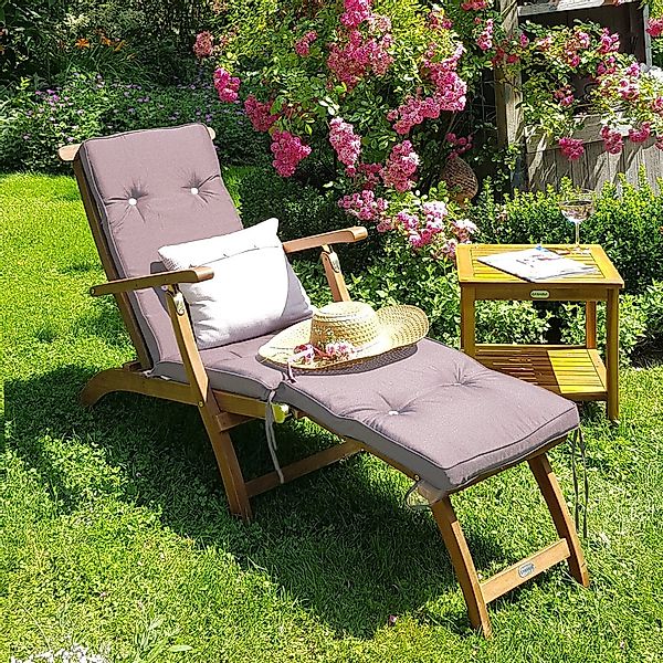 Casaria Gartenliege Queen Mary, Auflage Anthrazit günstig online kaufen