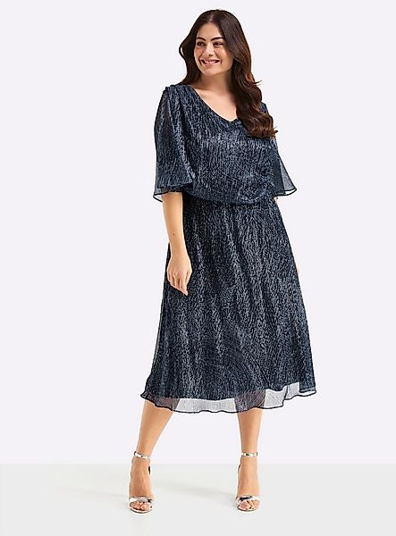 Sheego Etuikleid Chiffonkleid Kurzarm günstig online kaufen