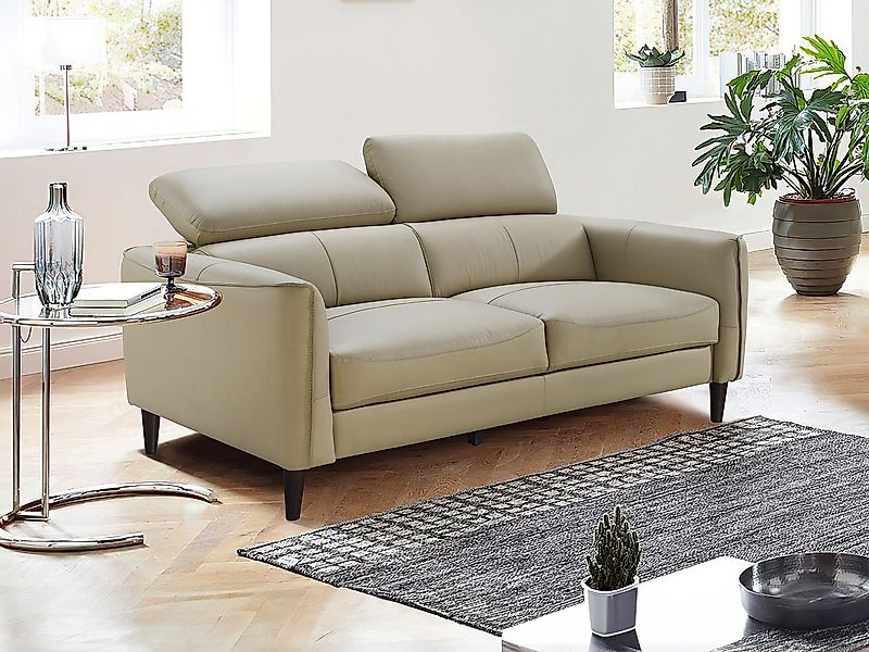 Sofa 2-Sitzer - Büffelleder - Beige - SALVI günstig online kaufen