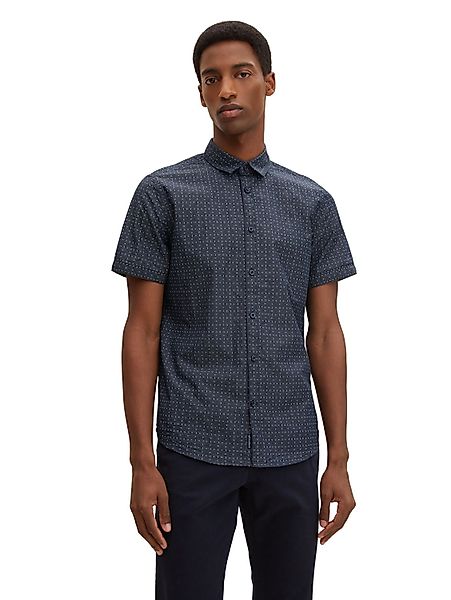 Tom Tailor Herren Kurzarm Hemd FITTED PRINTED - Regular Fit günstig online kaufen