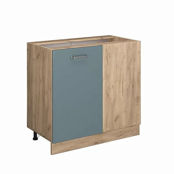 Vicco Eckunterschrank Küchenunterschrank R-Line Goldkraft Blau Grau 86 cm günstig online kaufen
