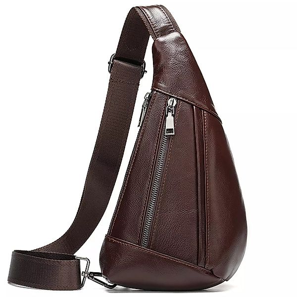 YUBRO-STUDIO Messenger Bag Herren Leder Brusttasche Crossbody Schultertasch günstig online kaufen
