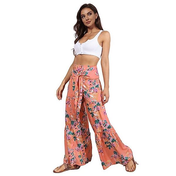 YRIIOMO Loungepants Bohemian Stil, hohe Taille, weite Damenhose günstig online kaufen