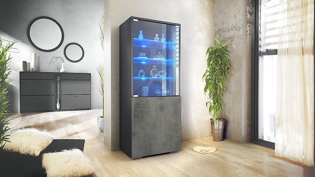 Vladon Standvitrine Granada (Vitrinenschrank, mit Glastür günstig online kaufen
