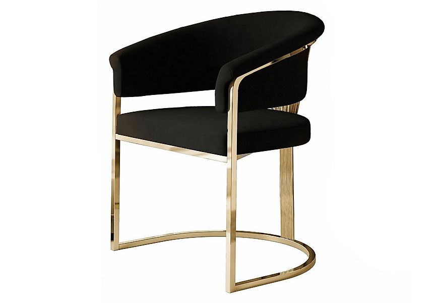 Lookway Polsterstuhl MOUNIR BLACK mit einem goldfarbenen, verchromten Geste günstig online kaufen