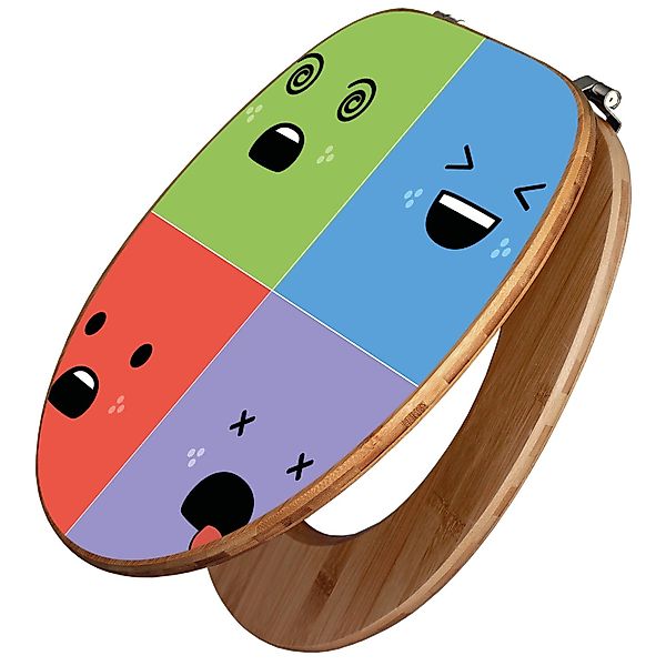 Banjado Design WC Sitz Bambus Toilettendeckel Toilettensitz Bambus Holz Klo günstig online kaufen