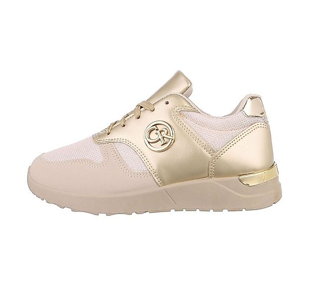 Ital-Design Damen Low-Top Freizeit Sneaker Flach Sneakers Low in Beige günstig online kaufen