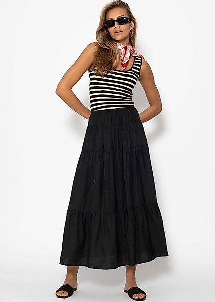 SASSYCLASSY A-Linien-Rock Glänzender Maxi Volantrock für günstig online kaufen