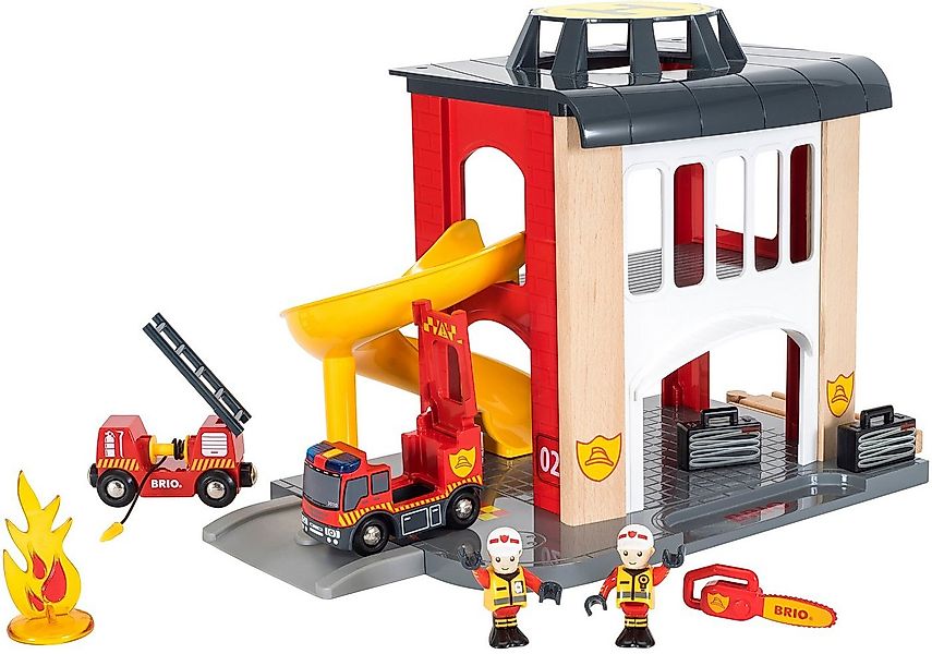 BRIO® Spiel-Feuerwehrwache BRIO® WORLD, Große Feuerwehrstation mit Einsatzf günstig online kaufen