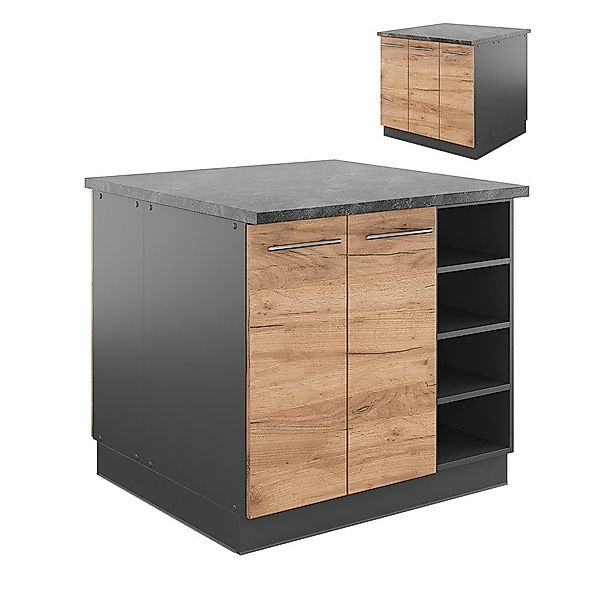 Vicco Unterschrank Fame-Line, Goldkraft Eiche/Anthrazit, 90 günstig online kaufen