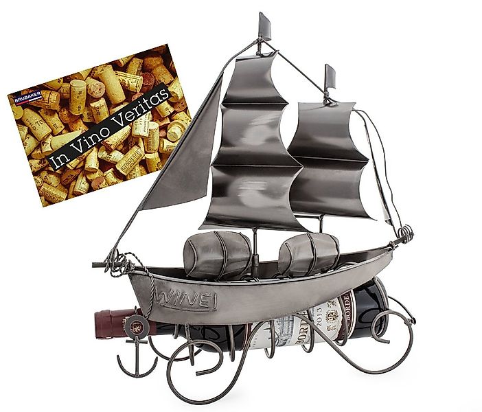 BRUBAKER Weinflaschenhalter Segelschiff Flaschenhalter, (inklusive Grußkart günstig online kaufen