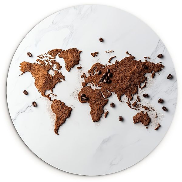 MuchoWow Gemälde Weltkarte - Kaffee - günstig online kaufen