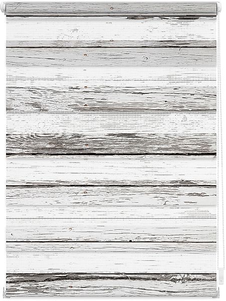 LICHTBLICK ORIGINAL Doppelrollo »Duo Rollo Motiv Bretter-Vintage«, Lichtsch günstig online kaufen