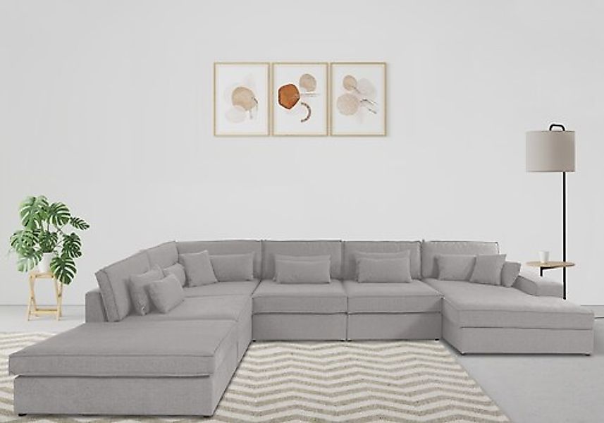 OTTO home Wohnlandschaft »Enid U-Form« 6 Teile, bestehend aus Modulen, in v günstig online kaufen