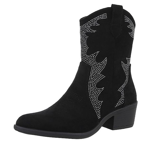 Ital-Design Damen Cowboyboots Western Westernstiefelette (88812589) Blockab günstig online kaufen