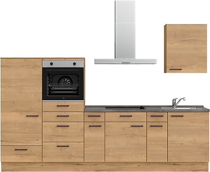 nobilia® Küchenzeile »"Structura I"« vormontiert, Ausrichtung wählbar, Brei günstig online kaufen