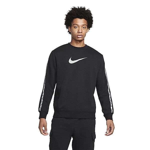 Nike Sportswear Repeat Crew Langarm T-shirt M Black / Reflective Silver günstig online kaufen