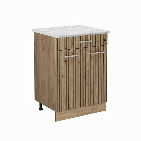 Vicco Unterschrank R-Line, Artisan-Eiche/Goldkraft Eiche, 60 cm AP Marmor günstig online kaufen