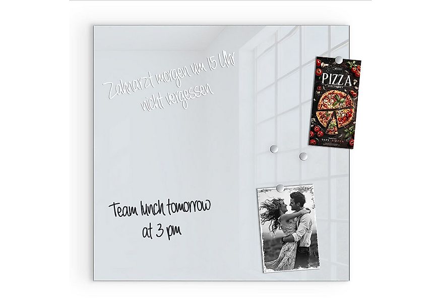 Primedeco Magnettafel Glas Hellgrauer Hintergrund Pinnwand Whiteboard besch günstig online kaufen