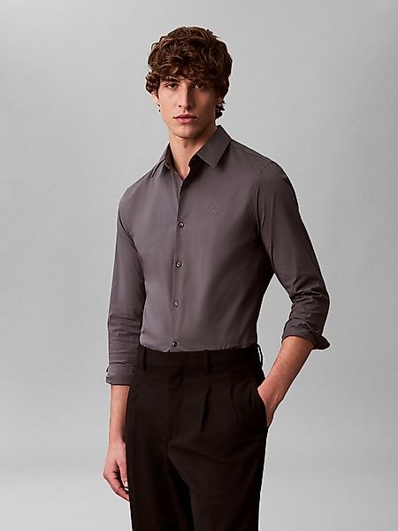 Calvin Klein Langarmhemd slim fit, in Unifarbe günstig online kaufen