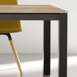 Küchentisch in Eichefarben und Anthrazit Kopfauszug günstig online kaufen