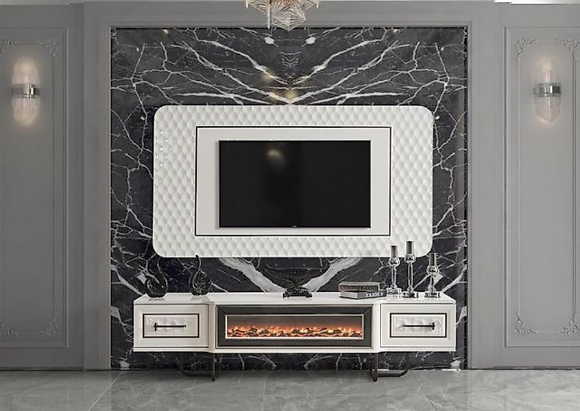 Xlmoebel TV-Schrank Wohnzimmermöbel Set mit Kamin, Sideboard, TV-Ständer un günstig online kaufen