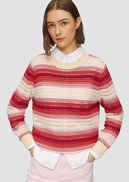 s.Oliver Strickpullover Ajour-Pullover aus Baumwollmix günstig online kaufen