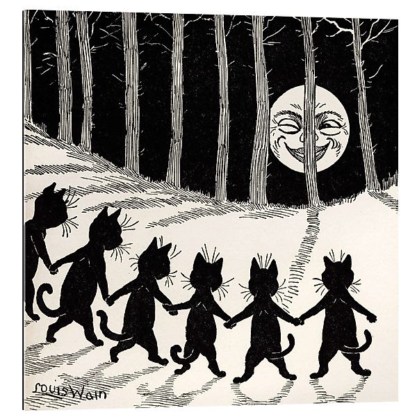 Posterlounge Wandbild Katzen bei Vollmond, Louis günstig online kaufen