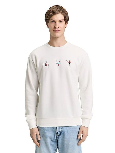 TOM TAILOR Denim Sweater mit Ski-Motiven bestickt günstig online kaufen