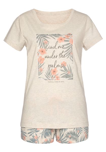 LASCANA Shorty 2 Stk. tlg., mit Statement Print günstig online kaufen