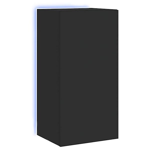 vidaXL TV-Schrank TV-Wandschrank mit LED-Leuchten Schwarz 40,5x35x80 cm günstig online kaufen