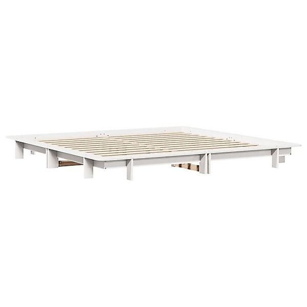 vidaXL Bett, Massivholzbett ohne Matratze Weiß 180x200 cm Kiefernholz günstig online kaufen