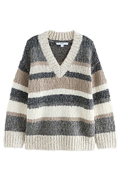 Next Longpullover Langer, strukturierter Pullover mit V-Ausschnitt (1-tlg) günstig online kaufen