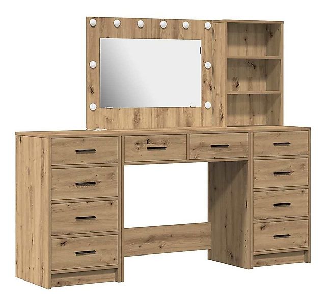 vidaXL Schminktisch Schminktisch mit Schubladen 3 pcs Artisan-Eiche Holzwer günstig online kaufen
