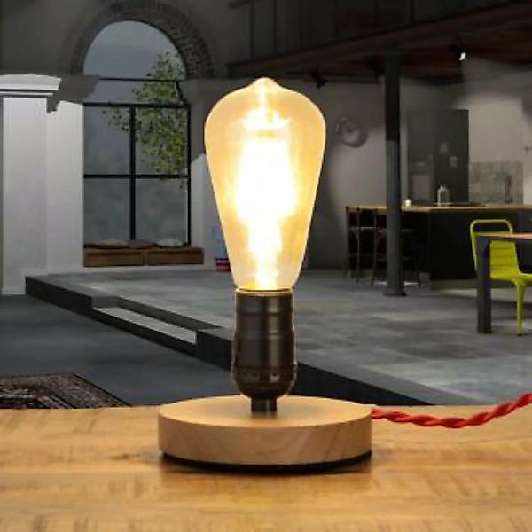 Tischlampe Industrial Design Metall Holz E27 klein günstig online kaufen