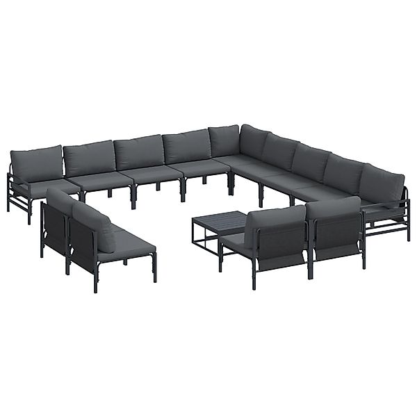 vidaXL Garten-Sofa-Set 14-Tlg Anthrazit Stahl 3379033 günstig online kaufen