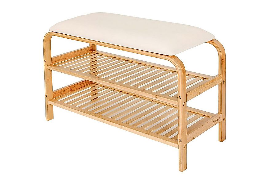 AD.CON Schuhbank Schuhregal aus Bambus mit Sitzbank Schuhbank mit Sitzkisse günstig online kaufen