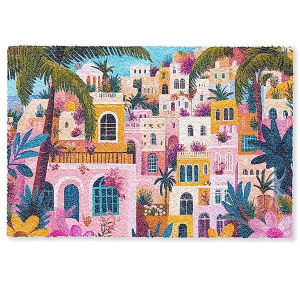 MuchoWow Fußmatte Bunt - Rosa - günstig online kaufen