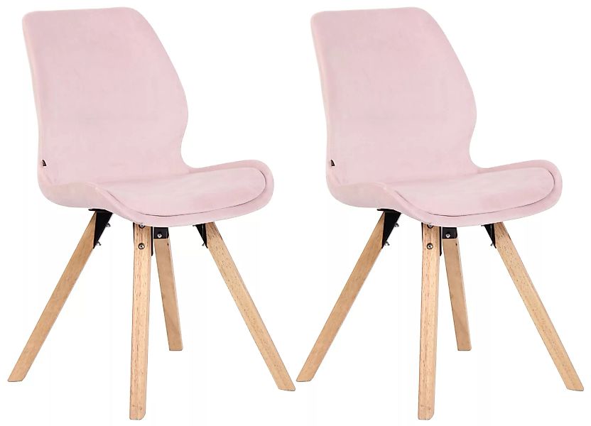 2er Set Stuhl Luna Samt Pink günstig online kaufen