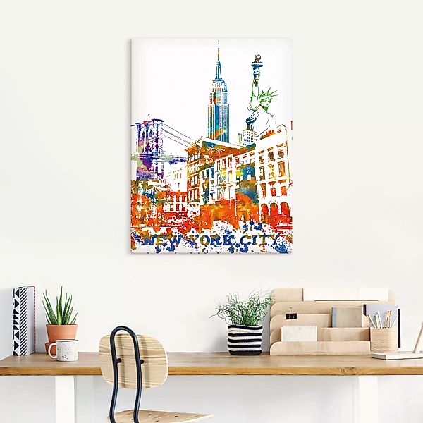 Artland Wandbild "New York City Grafik", New York, (1 St.), als Alubild, Le günstig online kaufen