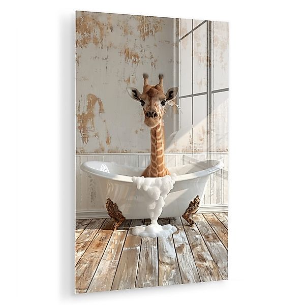 MuchoWow Acrylglasbild Giraffe - Badewanne - günstig online kaufen