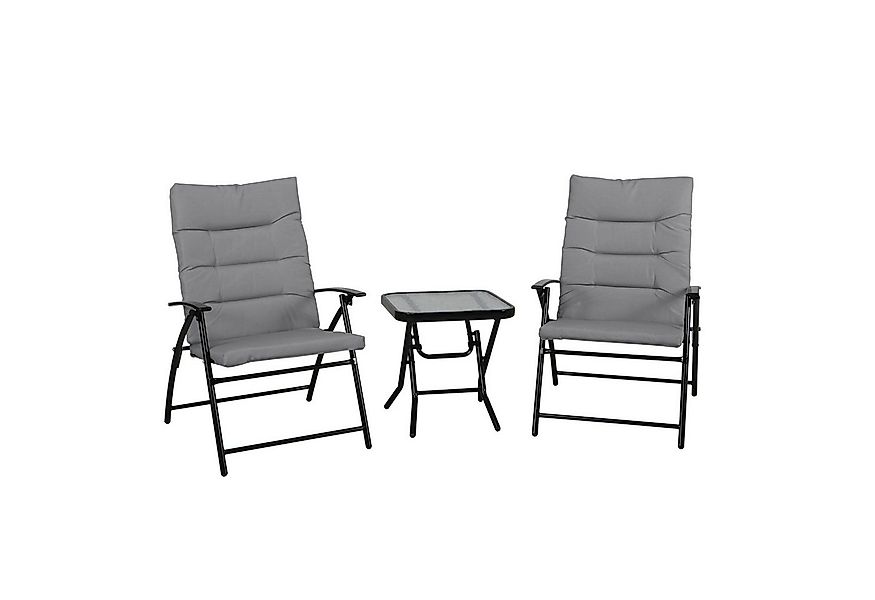 SVITA Balkonset VENTURA, (3-teilig, 2 Stühle, 1 Tisch), gepolstert, Klappst günstig online kaufen