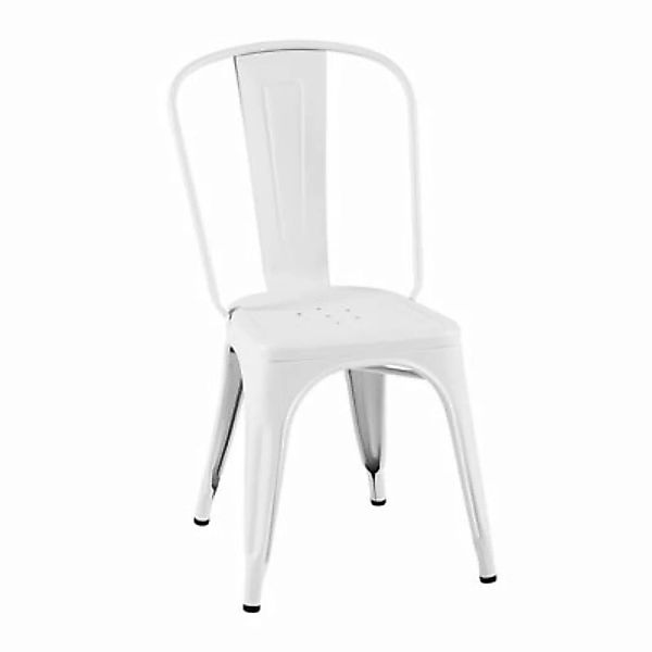 Stapelbarer Stuhl A Outdoor metall weiß / Edelstahl farbig Für den Außenber günstig online kaufen