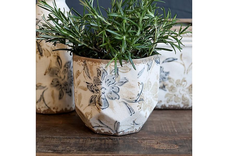 Chic Antique Übertopf Chic Antique * Croix Übertopf H11,5/D12 cm creme Kera günstig online kaufen