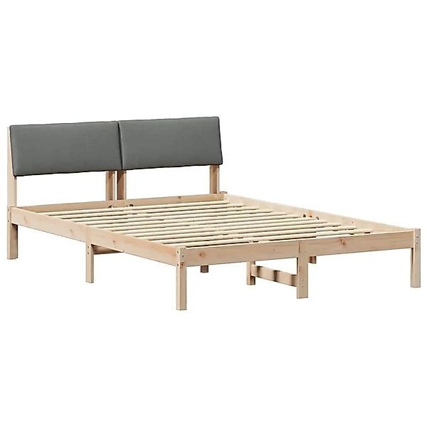 vidaXL Bettgestell Braun und Dunkelgrau 140 x 190 cm Massivholz Kiefer 8785 günstig online kaufen