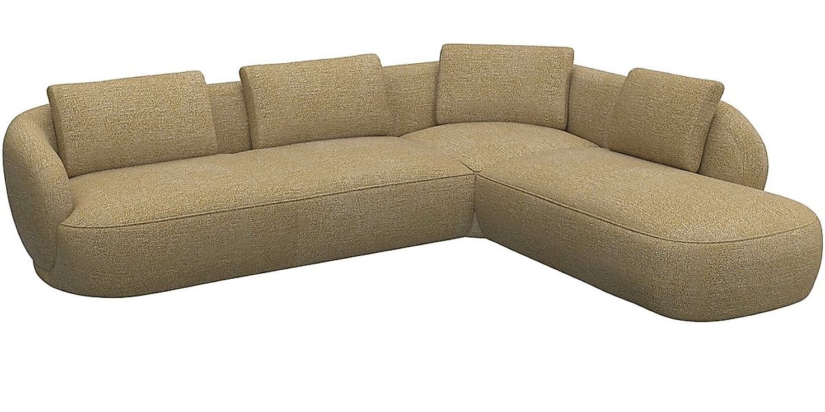 FLEXLUX Ecksofa »Torino, rund, L-Form, Sofa-Ecke mit Ottomane«, Modernes, o günstig online kaufen