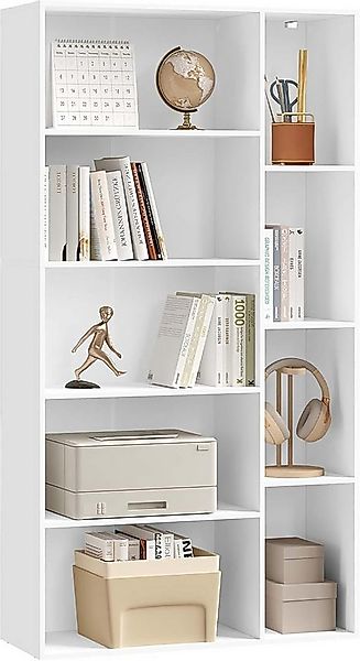 EUGAD Bücherregal, 1-tlg., mit 9 Fächern, freistehendes Regal, 80x150x30 cm günstig online kaufen