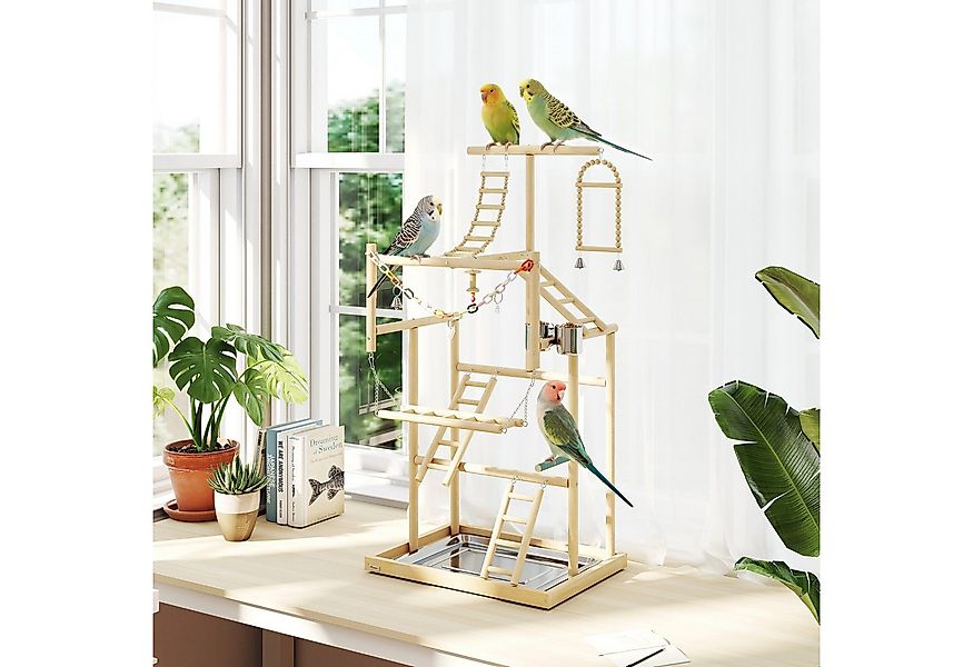 PawHut Vogelhaus mit Spielzeug, Tablett Edelstahl, für Nymphensittiche Conu günstig online kaufen