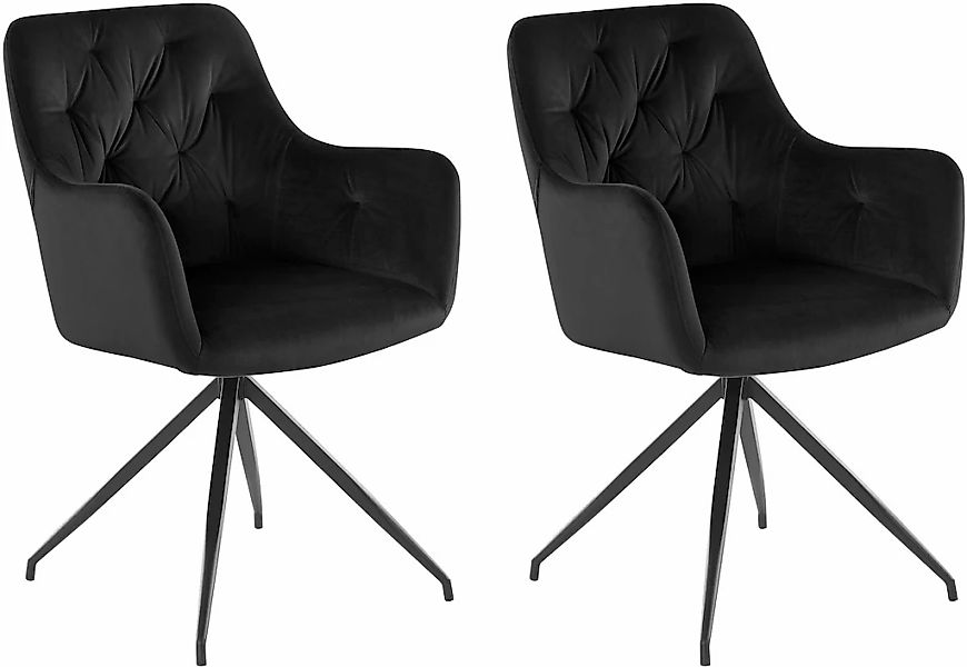 INOSIGN Esszimmerstuhl "Tina" (Set) 2 Stk.Schalenstuhl mit softem Samtvelou günstig online kaufen